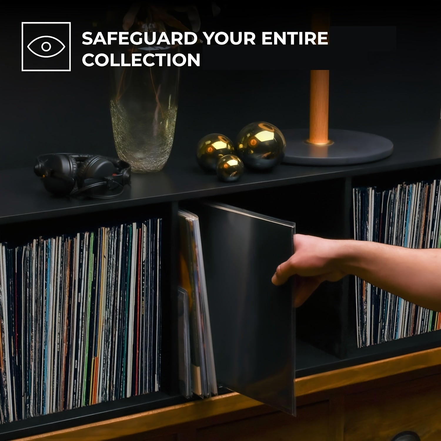 12-Inch Vinyl Record Jackets Pack of 25, 50, or 100, Clear, Durable