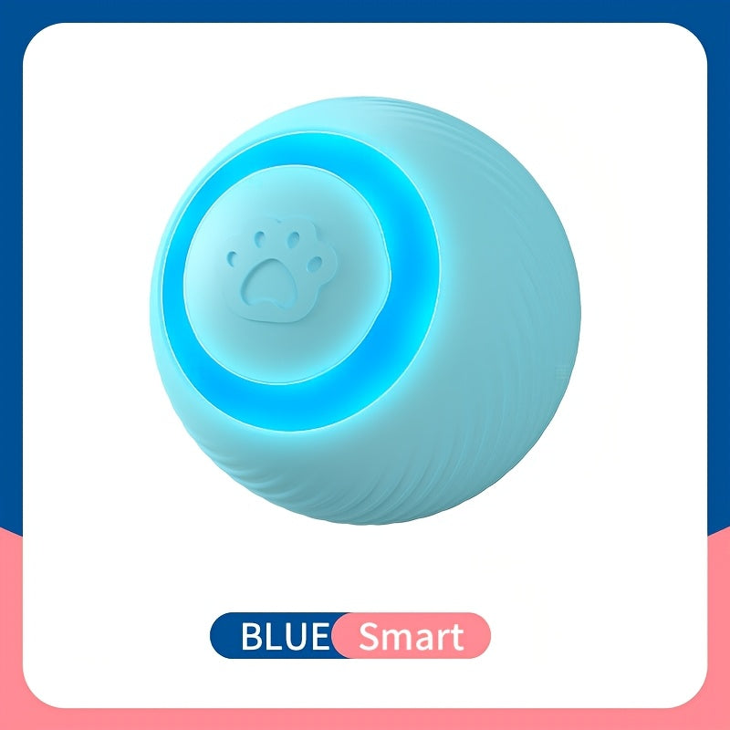 USB Rechargeable Cat Teaser Ball Striped Silicone All Breeds Interactive Toy