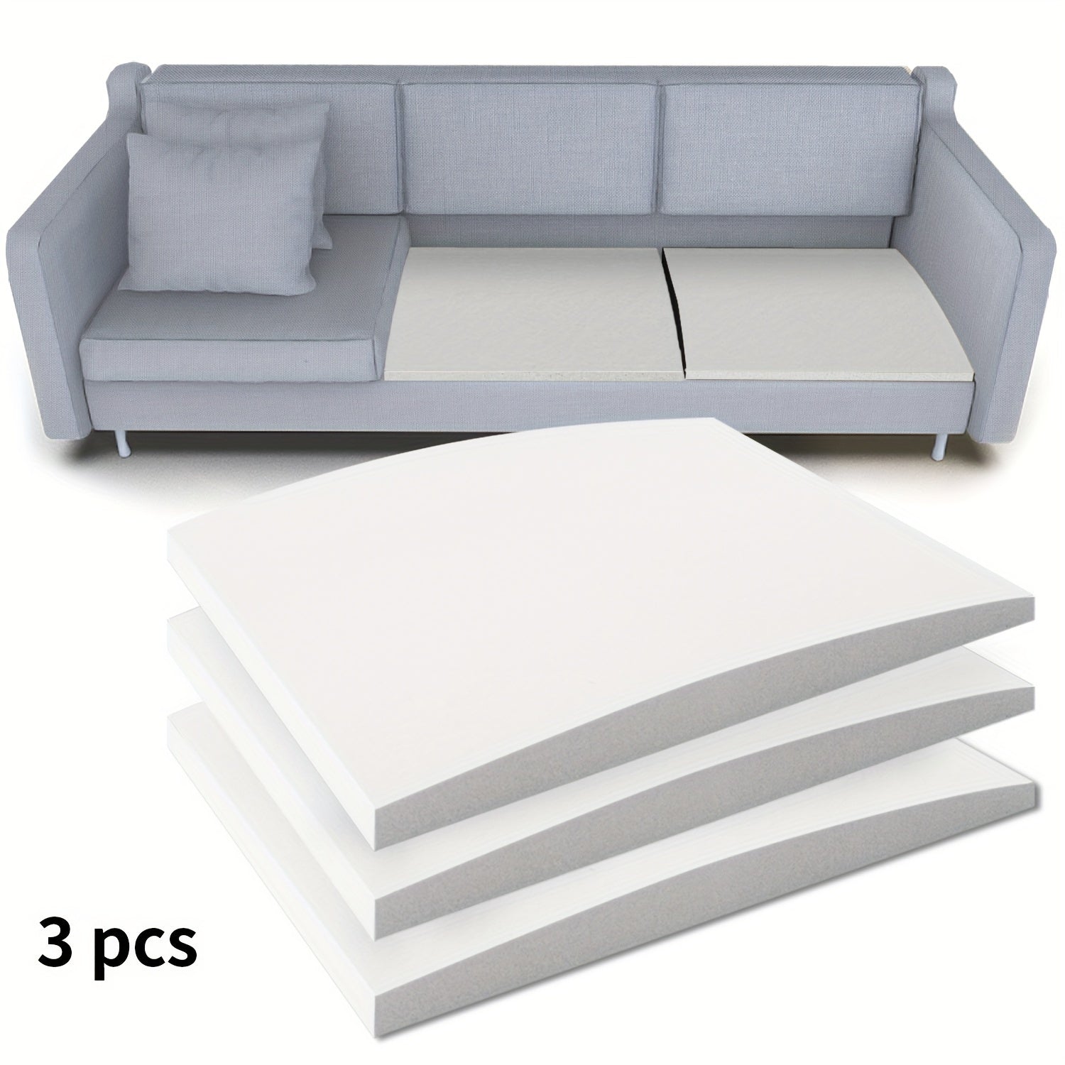 White Foam Sofa Cushion Support Arch 50.8cm x 50.8cm for Sagging Repair