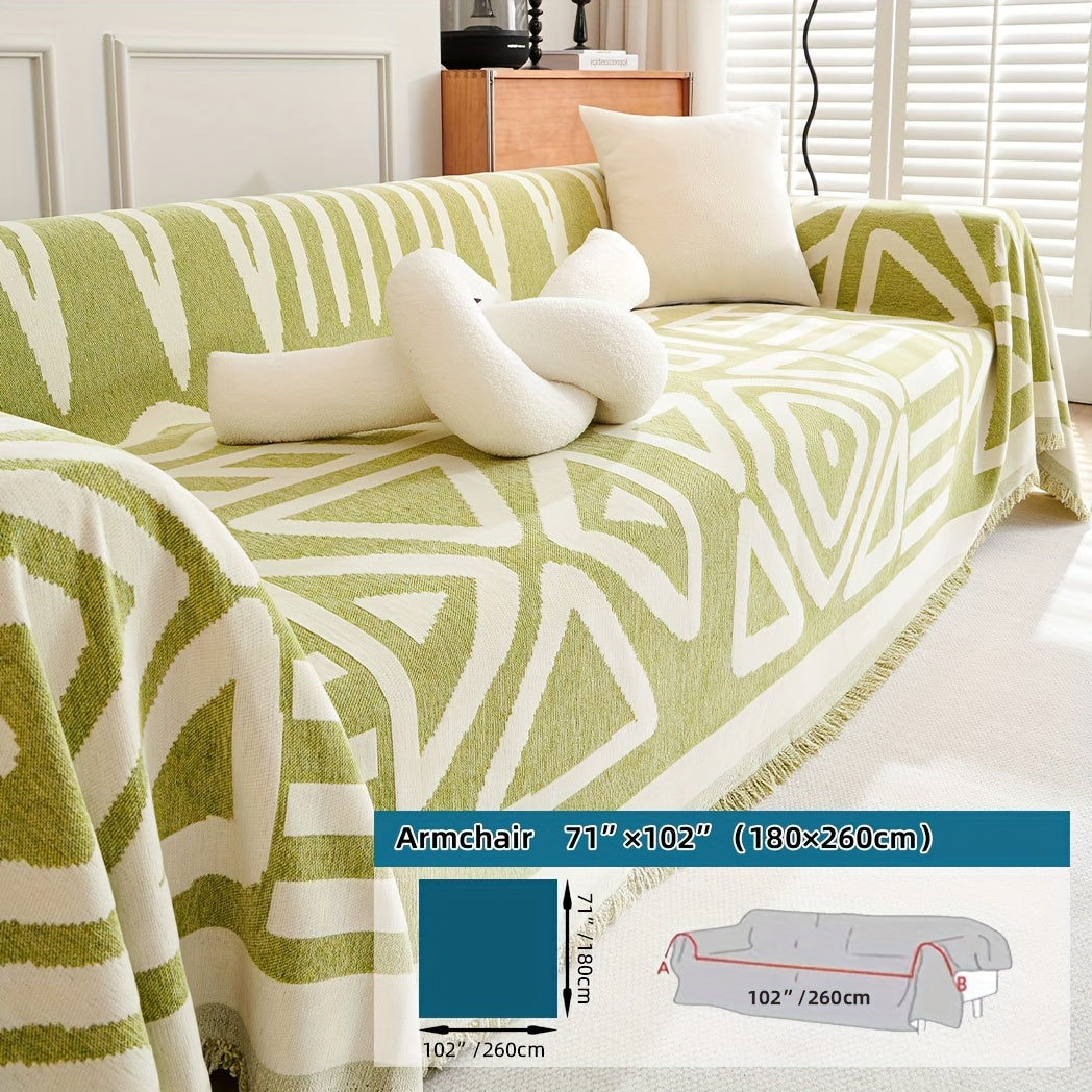 Boho Style Sofa Cover for Living Room Anti-Scratch Non-Slip Protector