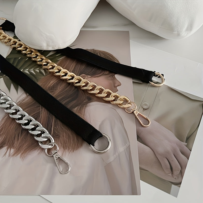 Ayollar uchun belbog' va oltin zanjir, kiyingan liboslar uchun zamonaviy aksessuar