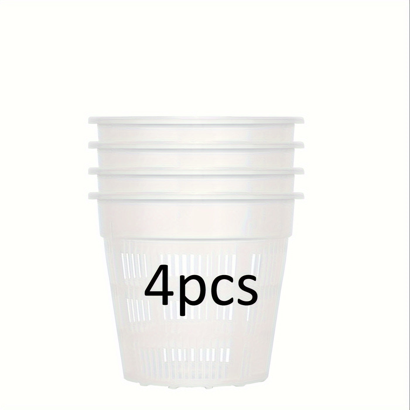 4 dona shaffof plastmassa orkide idishlari 16cm 19cm drenaj teshiklari bilan ichki va tashqi foydalanish uchun