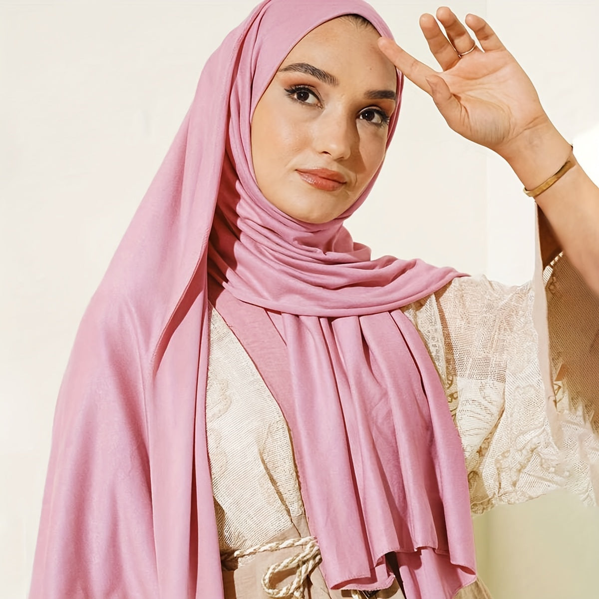 Lightweight Jersey Hijab Scarf for Women Sun Protection Versatile Windproof Head Cover