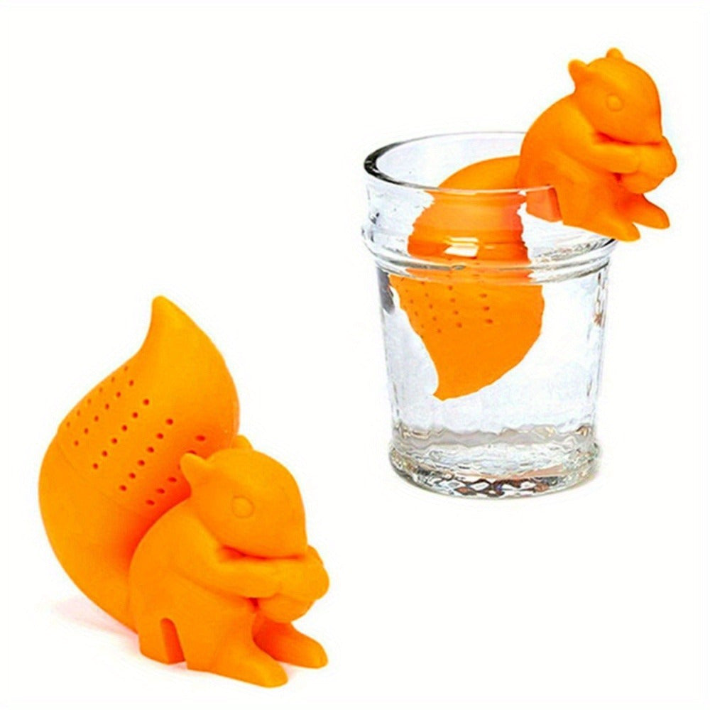 Silicone Squirrel Tea Infuser Reusable Animal Tea Strainer for Holidays