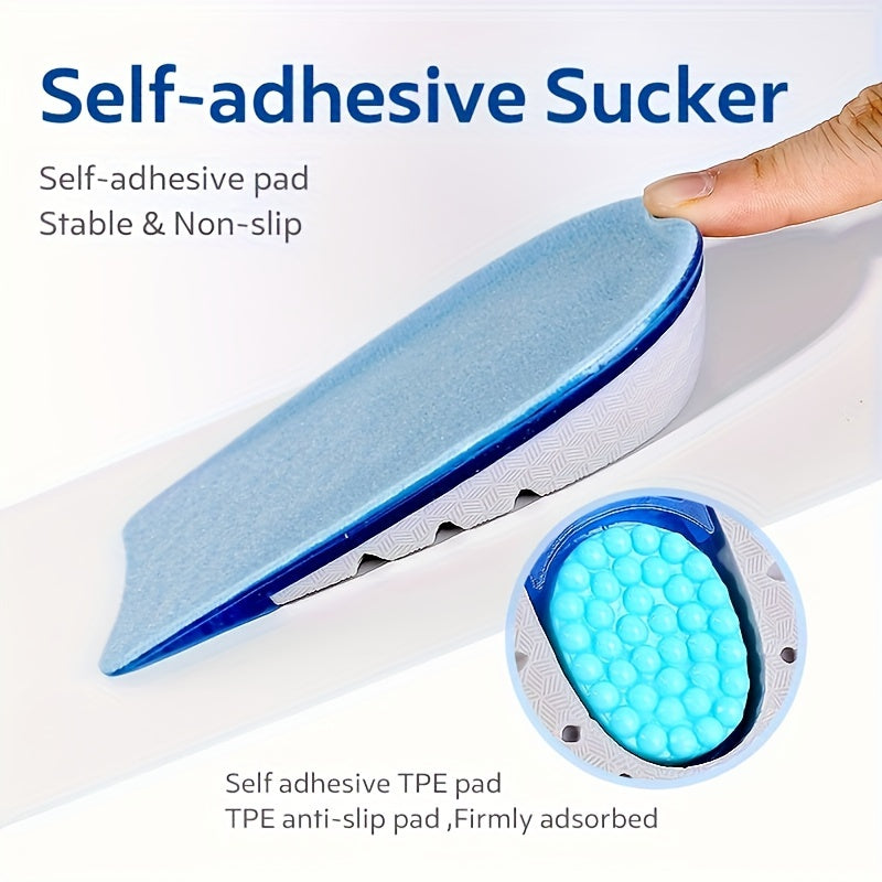 Unisex TPE Heel Lift Insoles 2cm Shock Absorbing Sports and Dress Shoes