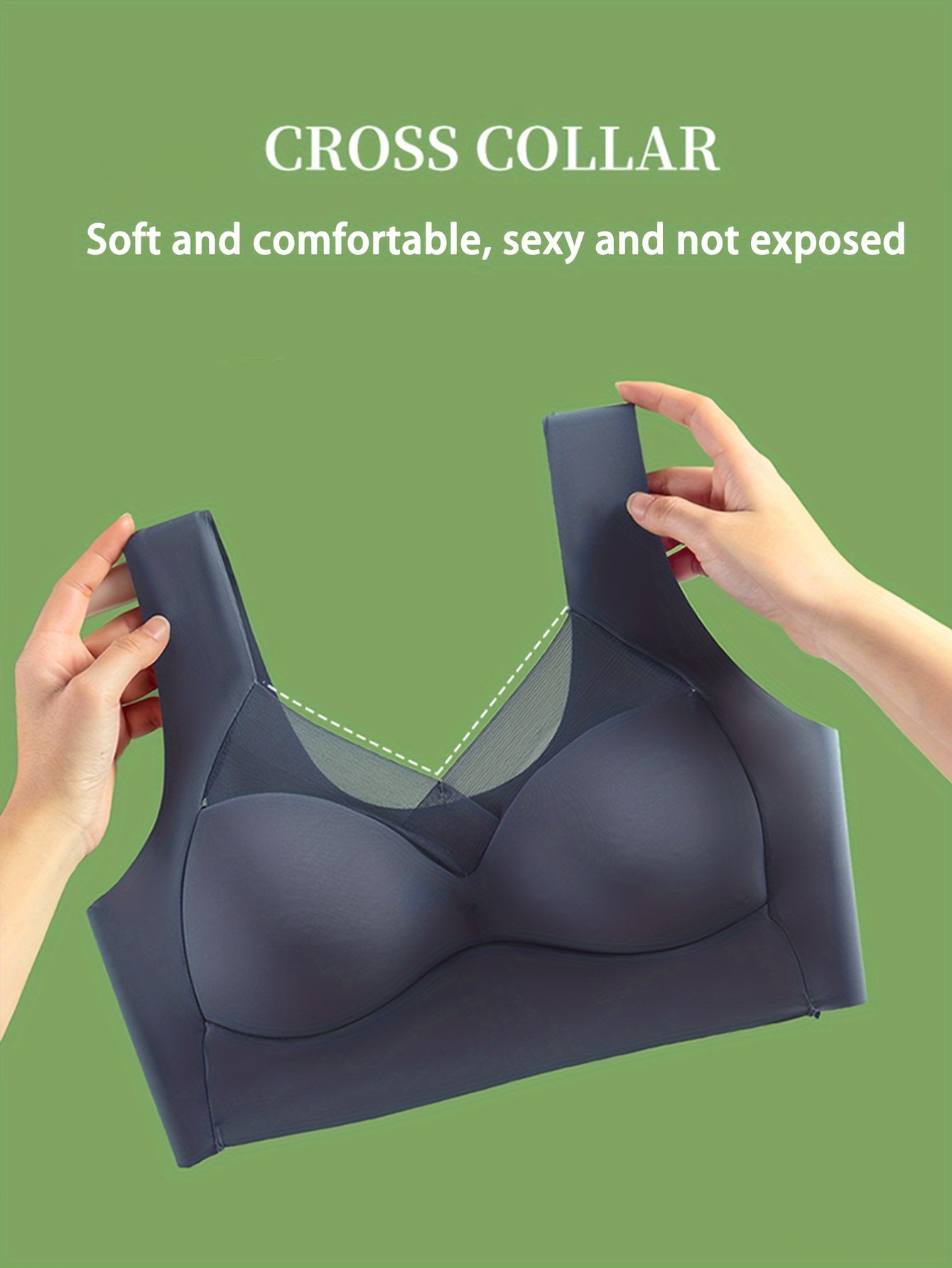 Women's Breathable Solid Color Vest Bra Underwear Without Steel Ring