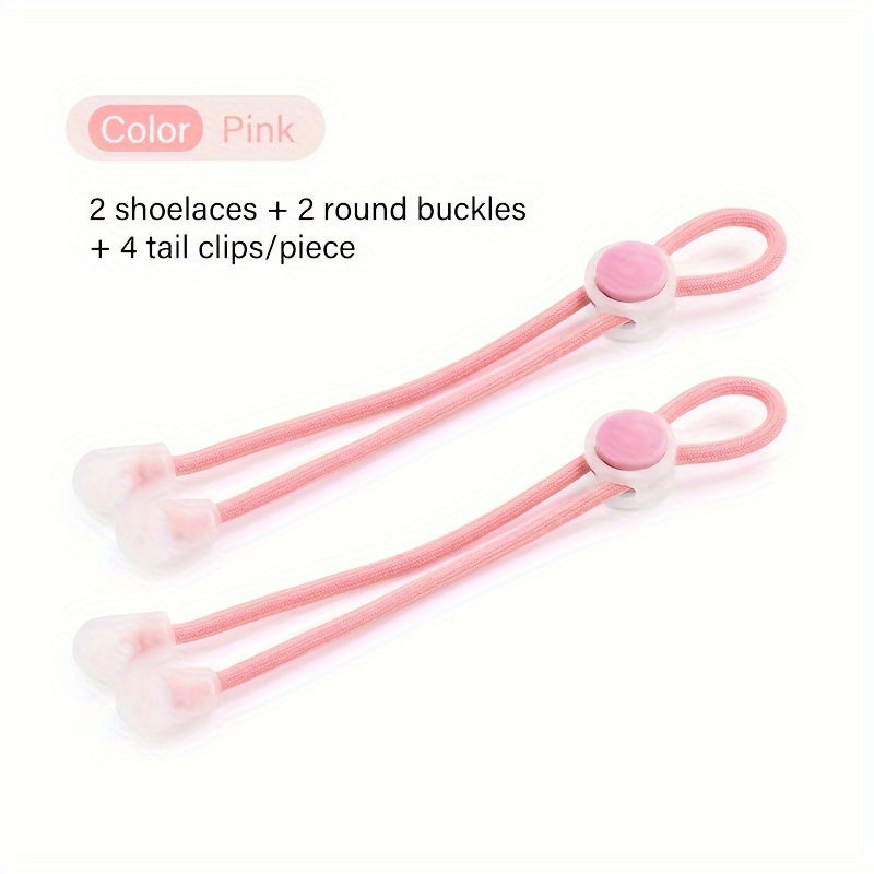 Unisex Elastic No-Tie Shoelaces with Adjustable Buckles for Sneakers