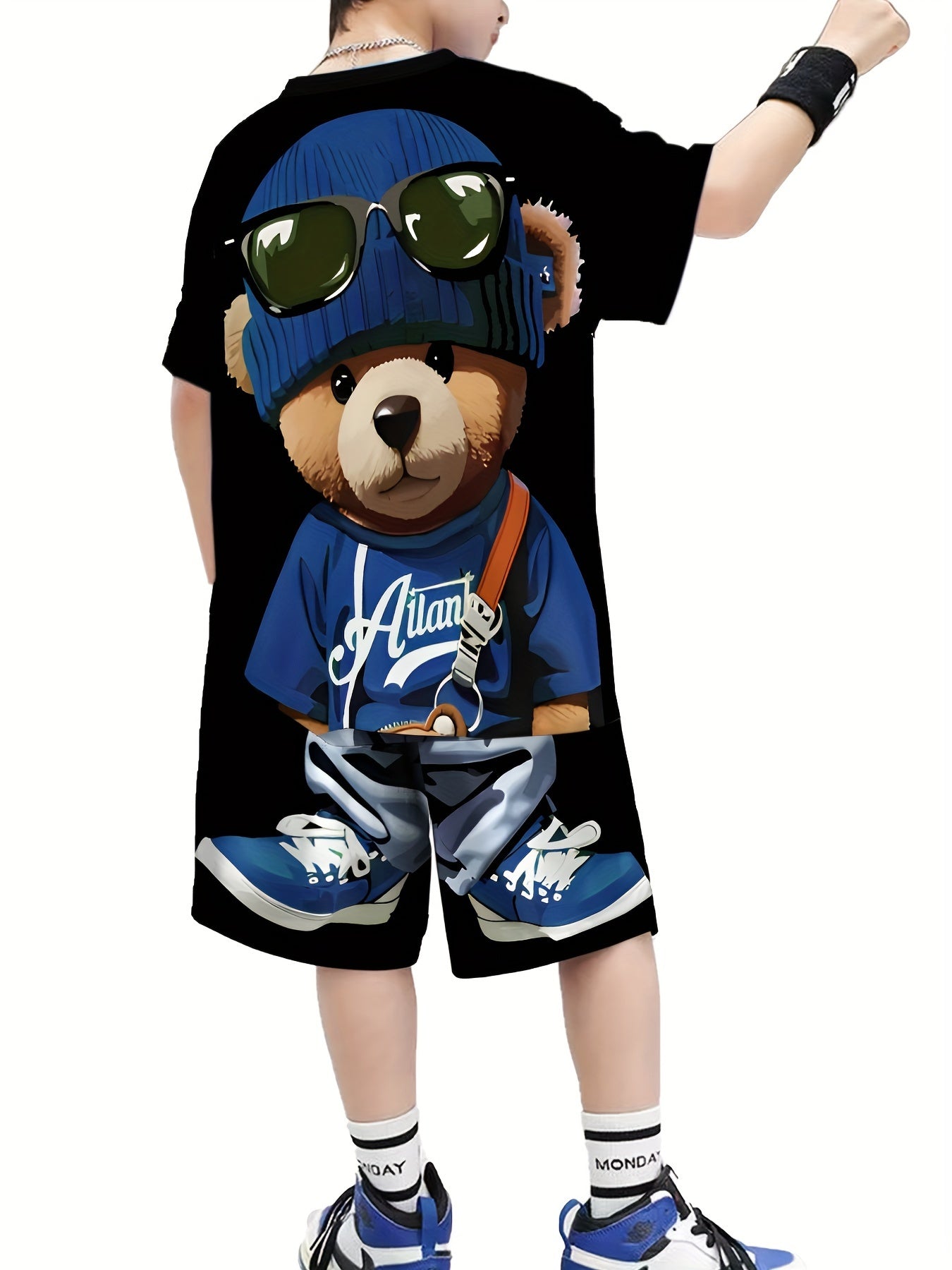 Kids Boys T-Shirt and Shorts Set Polyester Casual Party Outfit Spring Summer Autumn