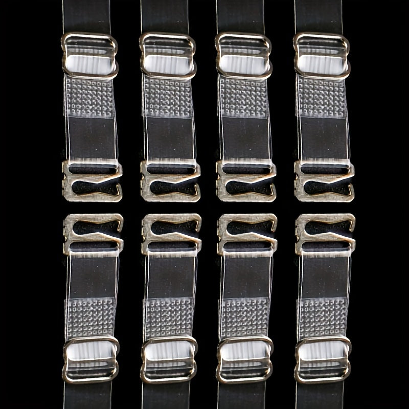 8-Pack Transparent Shoulder Straps with Metal Buckles for Women's Lingerie