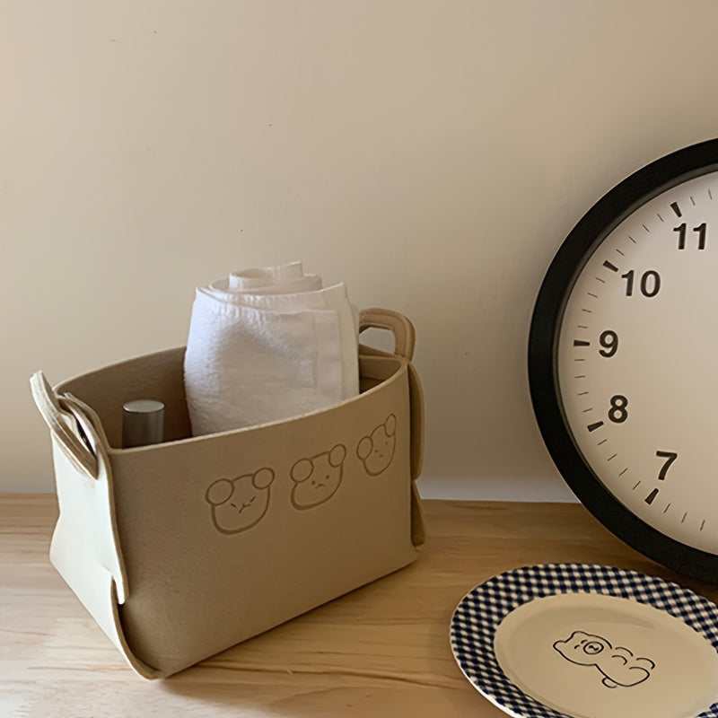 Cartoon Pattern Storage Basket for Toys and Clothes Organizing