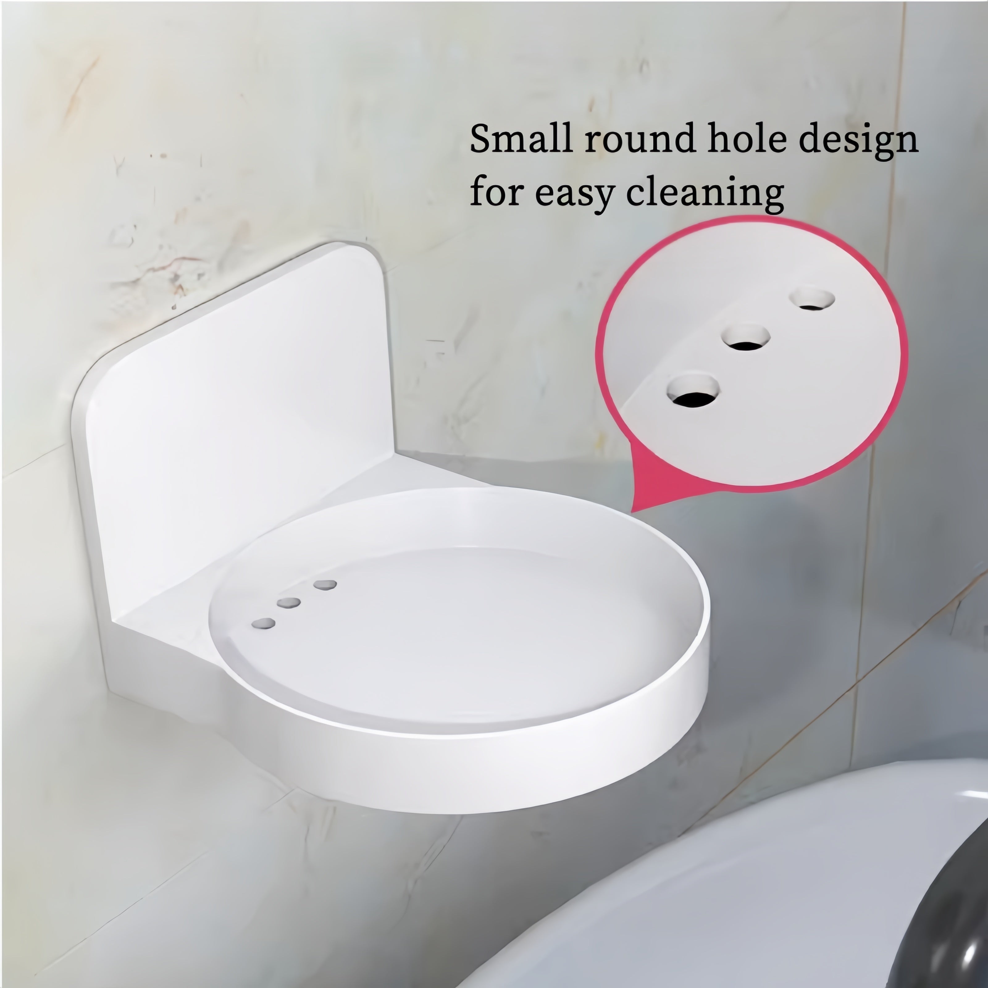 Plastic Wall-Mounted Storage Rack for Kitchen Spices and Toiletries No Drilling