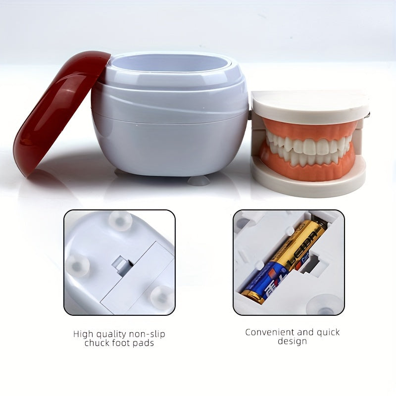 Portable Sonic Dental Cleaner Box with Filtration for Dentures and Retainers