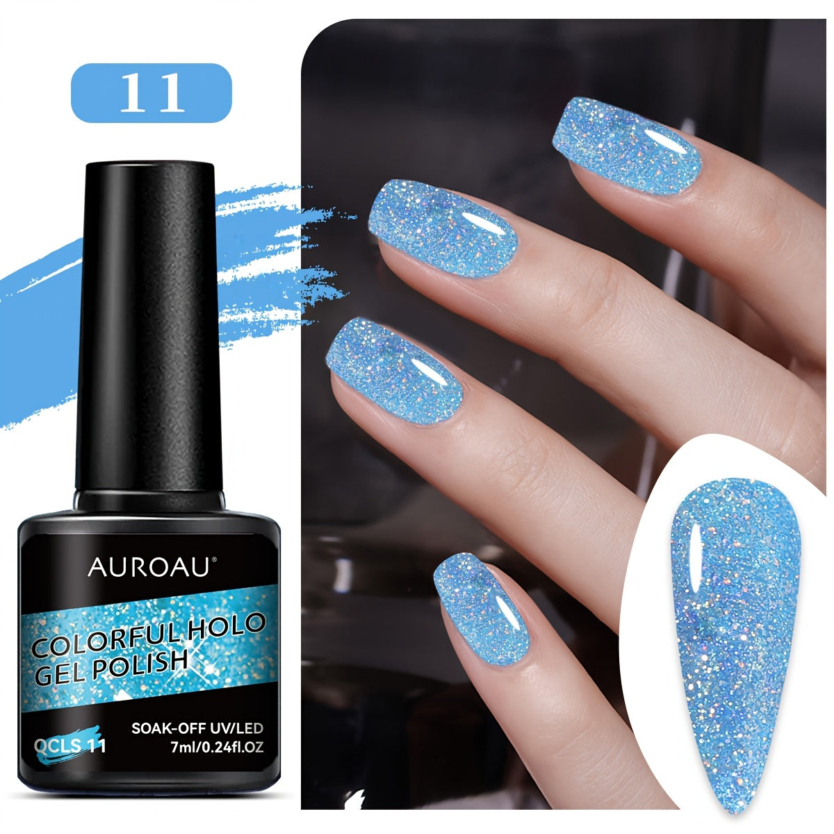 Vibrant Holographic Glitter Gel Nail Polish Long-Lasting Fast-Drying Alcohol-Free