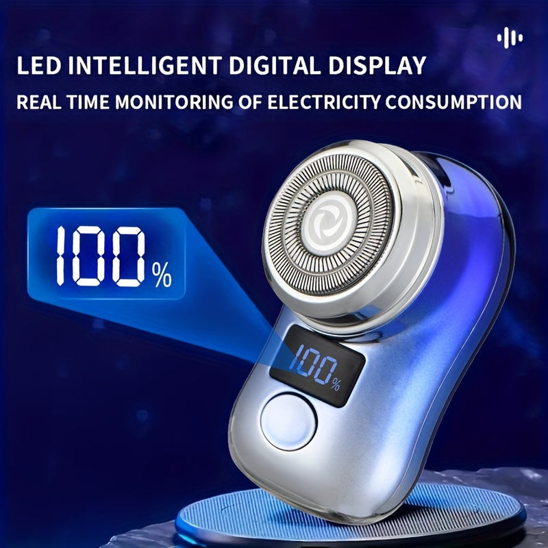 Мужская электробритва портативная USB-заряжаемая с цифровым дисплеем для путешествий