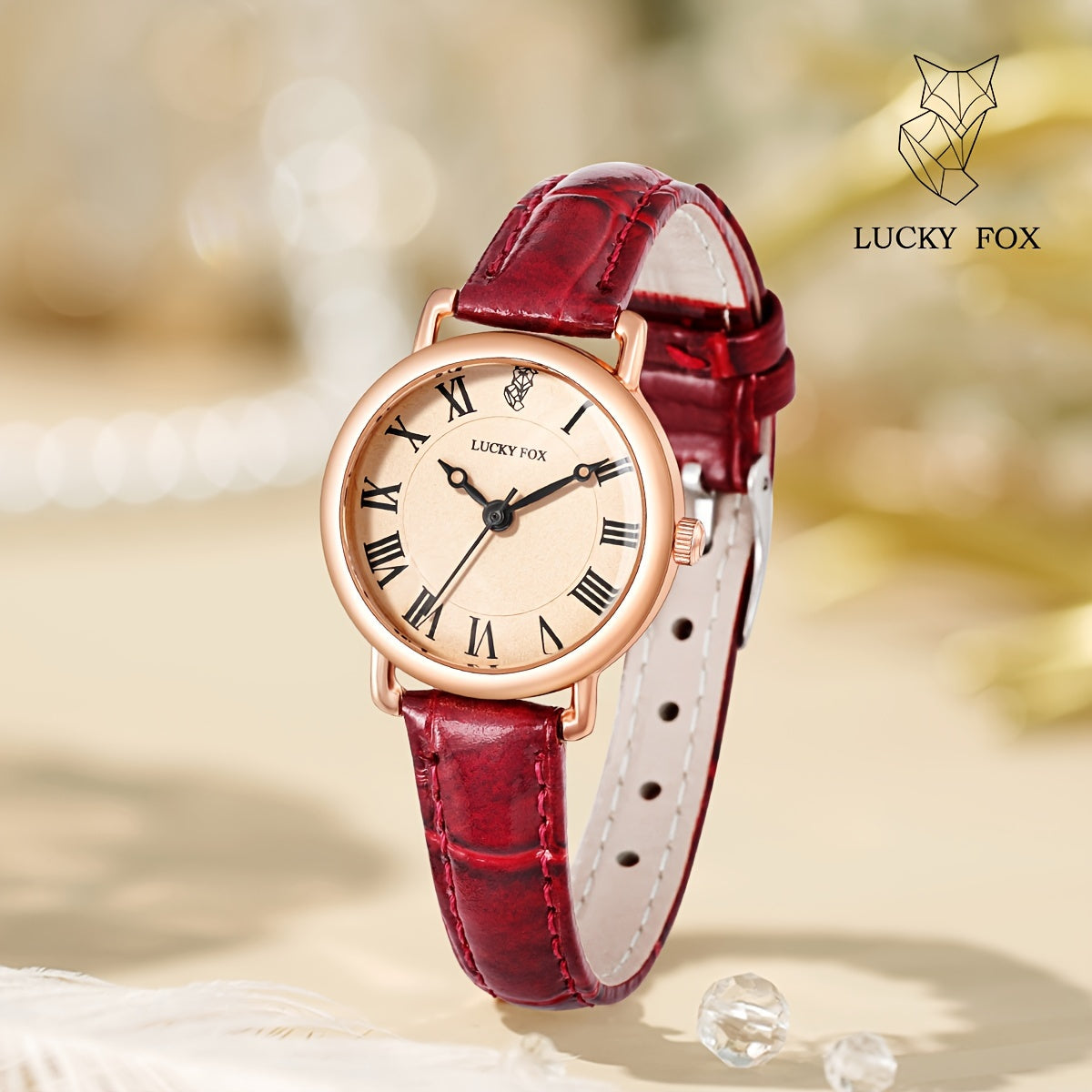 Women's Quartz Watch Set with Faux Leather Straps Casual Retro Gift Box Collection