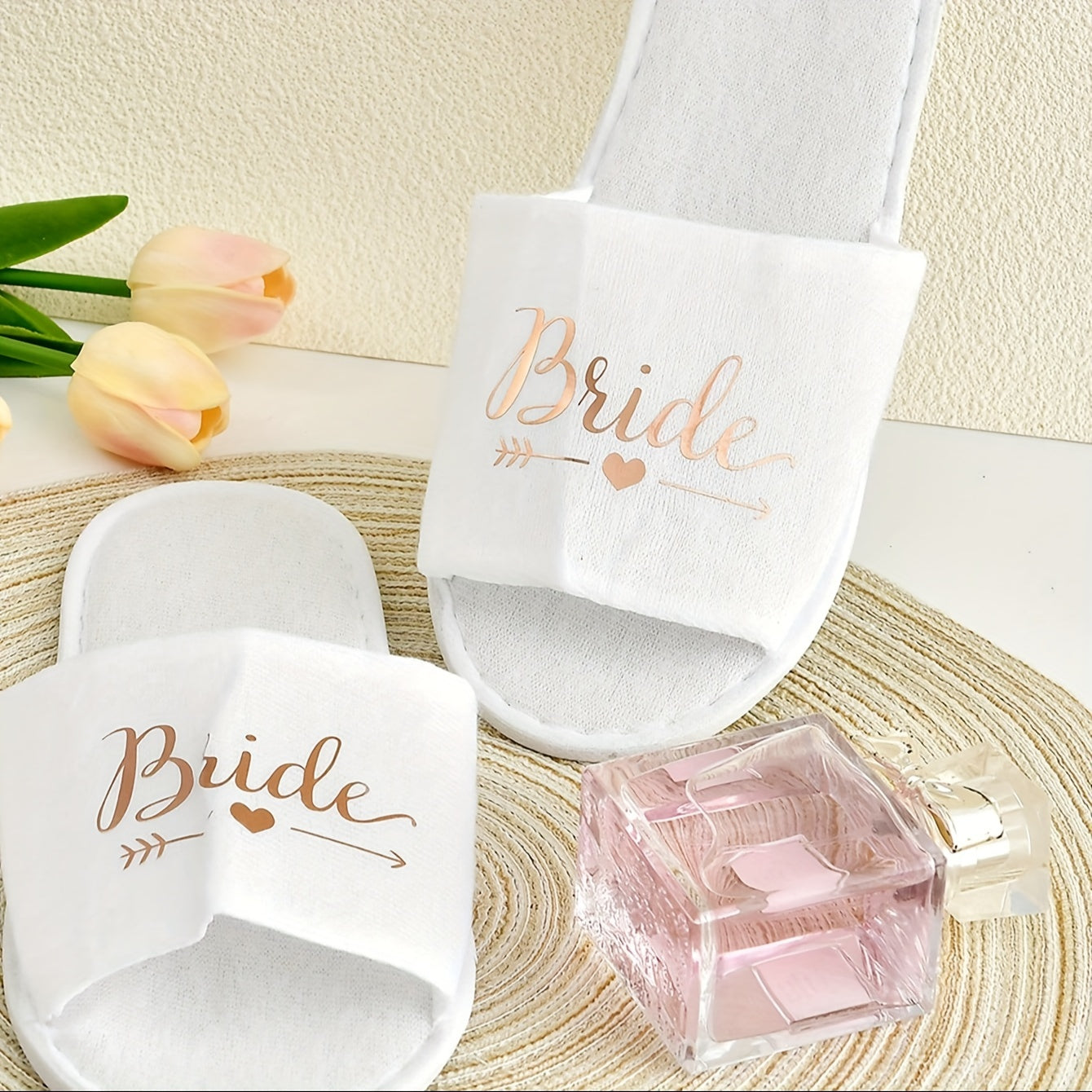 Women's Wedding Party Slippers, Comfortable Satin Flat Shoes for Brides and Guests