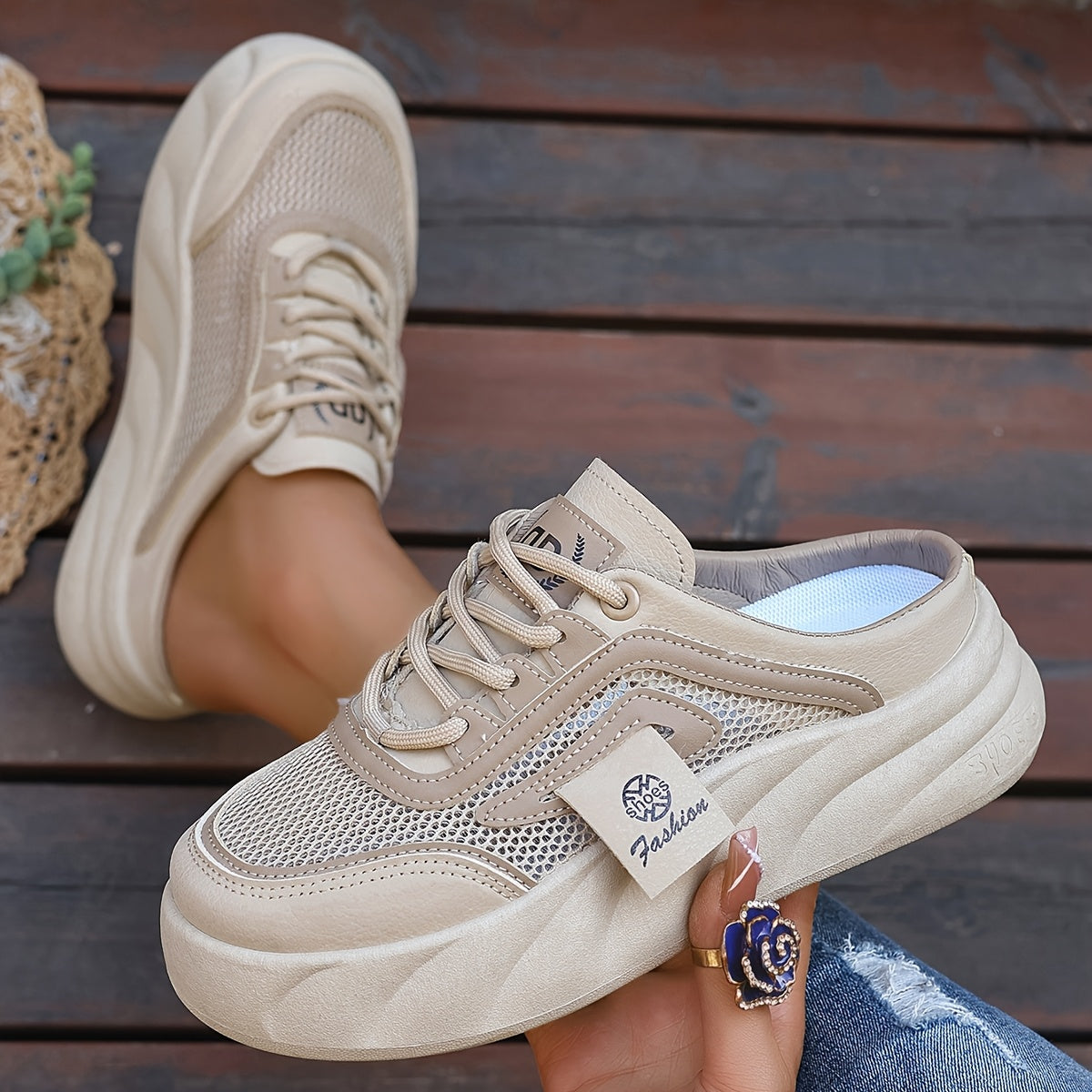 Women's Mesh Slip-On Sneakers Black or White Casual Summer Shoes