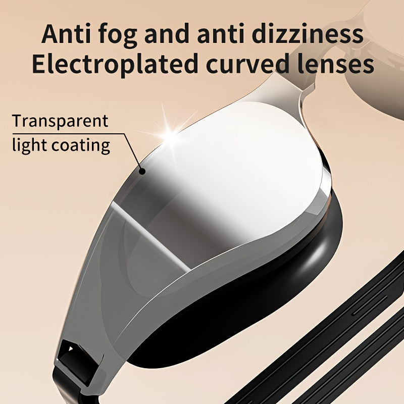 Anti-Fog Swimming Goggles HD Clarity Waterproof Adjustable Strap for Men Women Water Sports Black