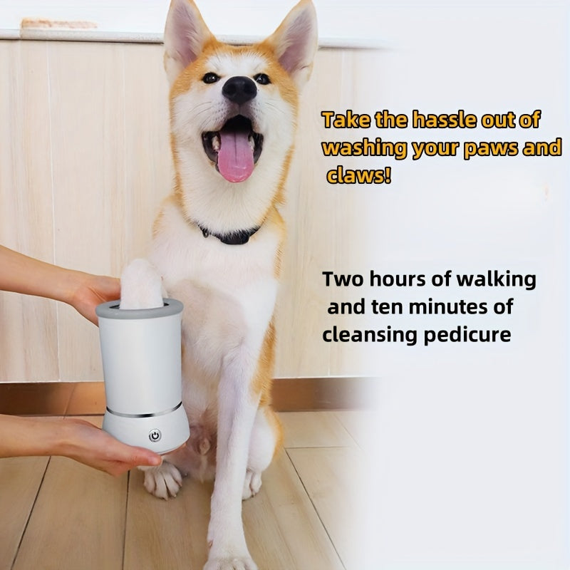 Electric Dog Foot Cleaner with Silicone Bristles for Small to Medium Dogs