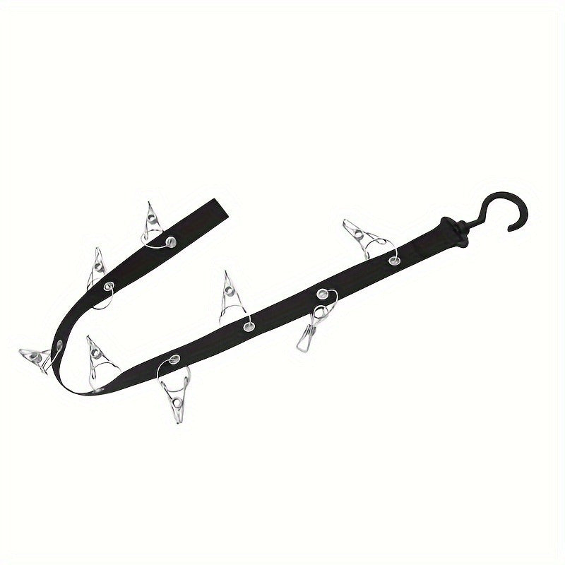 Stainless Steel Hat Rack Wall Mount with 8 Clips for Baseball Caps Organizer