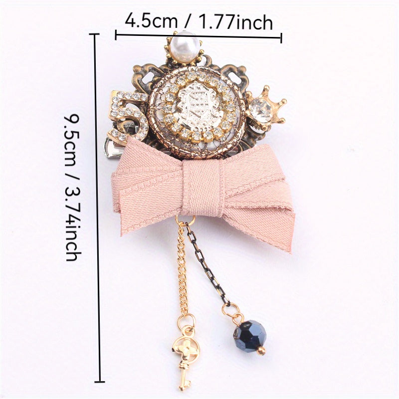 Valentine's Day Rhinestone Inlay Bow Brooch for Women Jewelry Gift