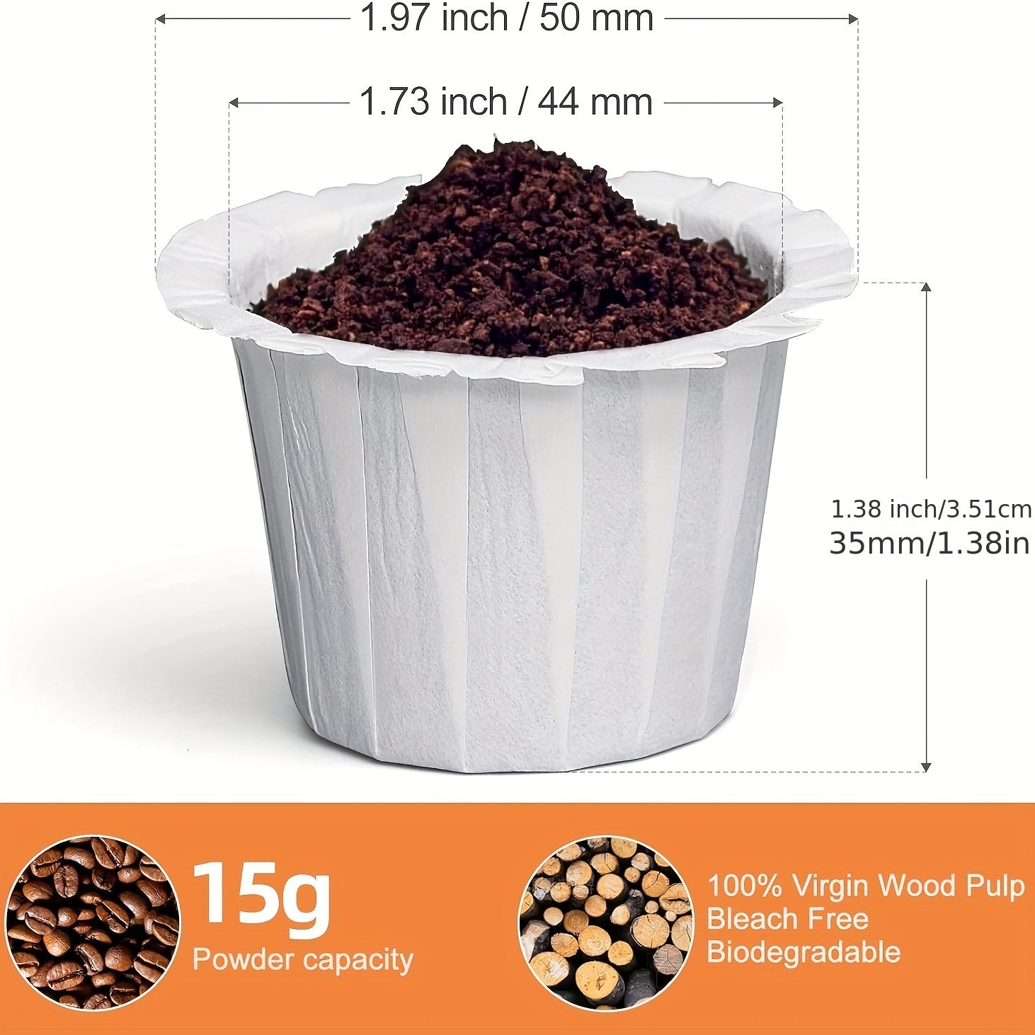 Bulk Pack of Wooden K-Cup Coffee Filters Reusable Disposable for Single Cup Brewing