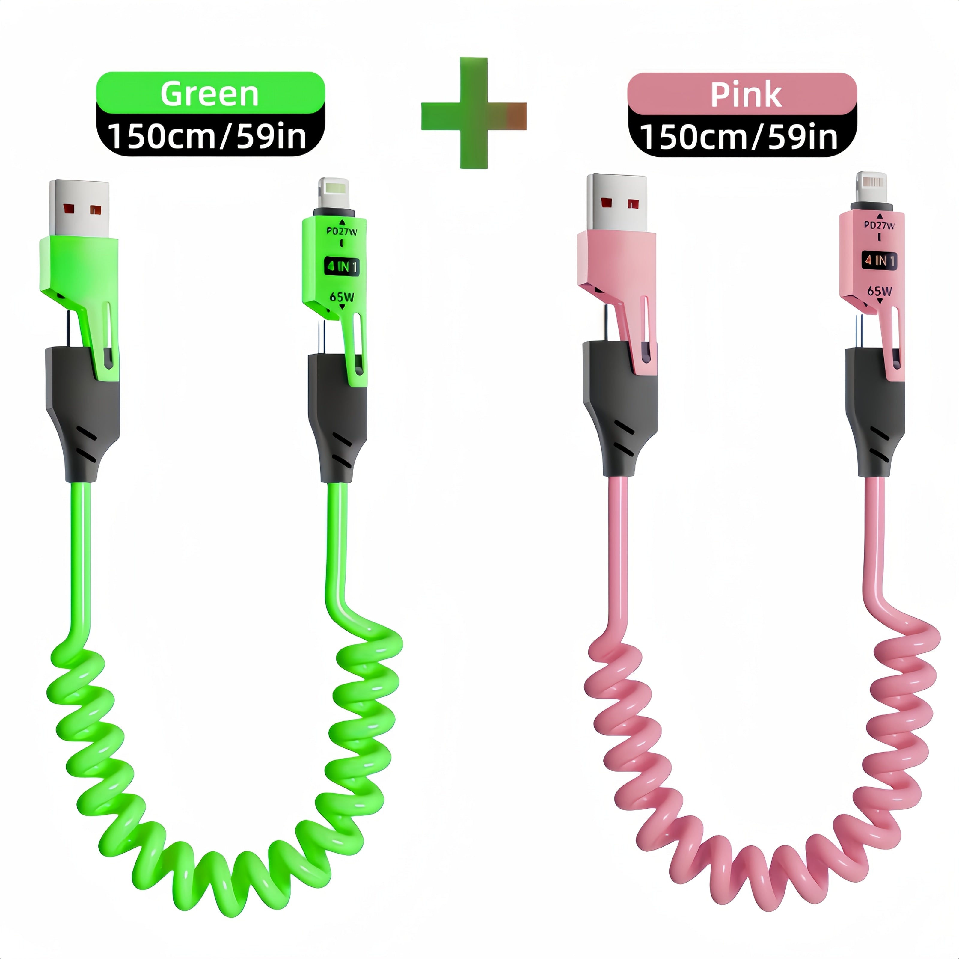65W High-Speed Flat USB to Lightning Charging Cable for iPhone, Android, Car and Home Use 1 2 4 Pack