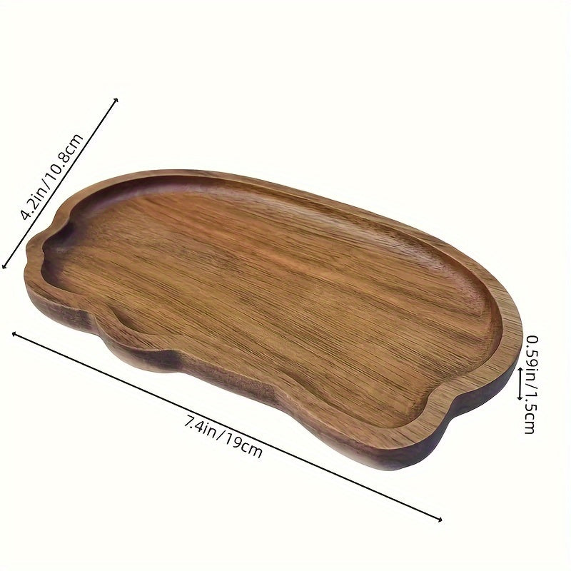 Acacia Wood Dinner Plate with Multi-Use Decor Salad Tea Tray Farm Food Storage