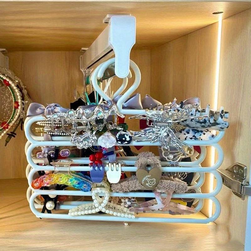 Organizador de pared para accesorios de cabello, joyas y relojes, plástico negro