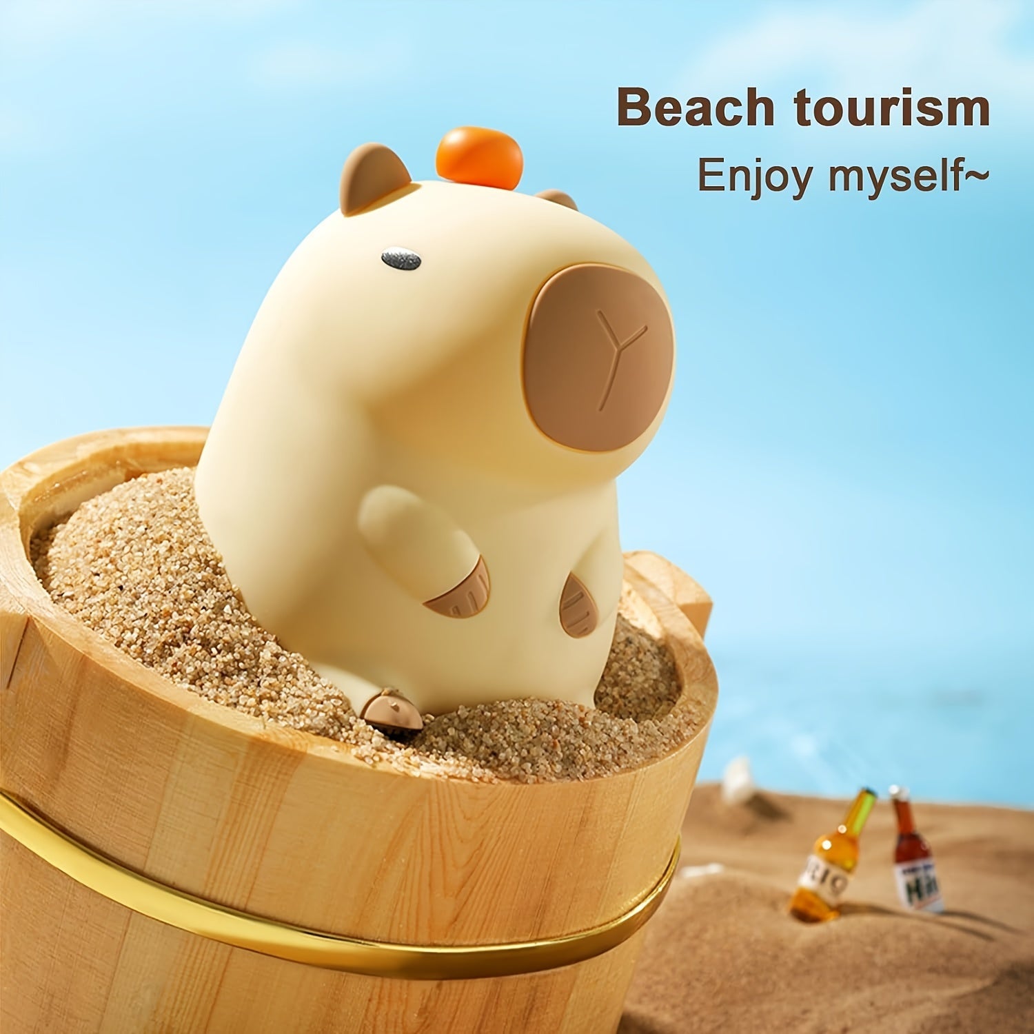 Yoqimli multfilm Capybara Silikon kechqurun chiroqi LED kechqurun lampasi qayta zaryadlash USB dimming xona dekoratsiyasi