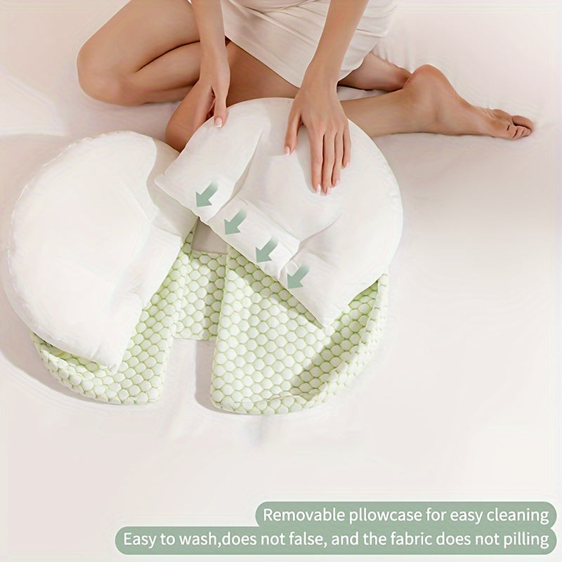 Adjustable Full Body Pregnancy Pillow with Soft Polyester Support for Expectant Mothers