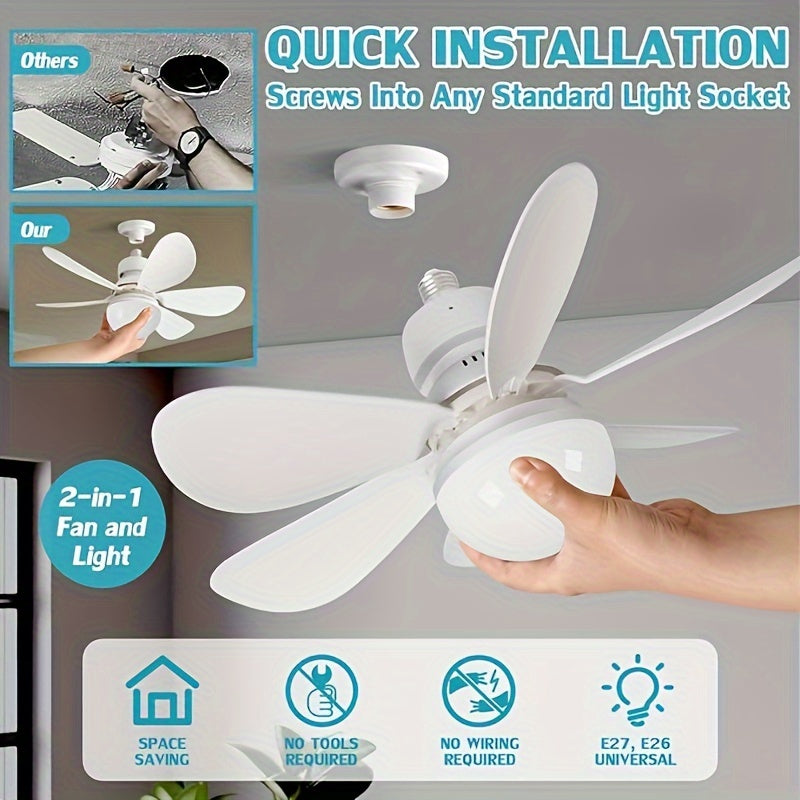 Ceiling Fan with Light 41.91cm 52.07cm 3-Speed 3-Color Dimmable E26/E27 Remote