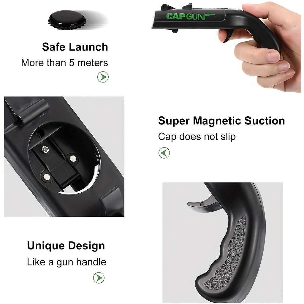 ABS Plastic Bottle Opener Cap Gun Style for Drinking Games Parties Bars Outdoor