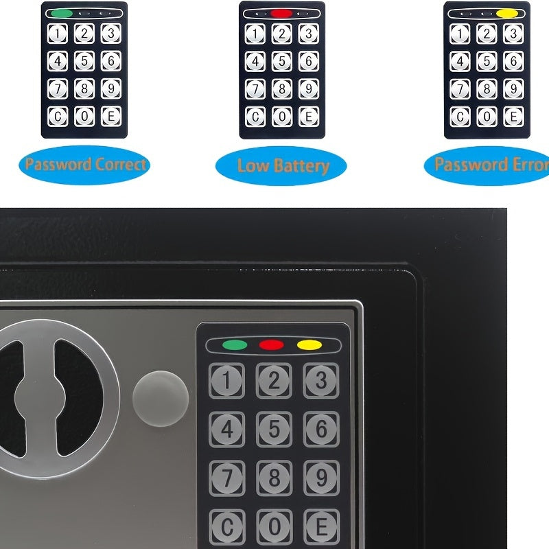 Uy, ofis va mehmonxona uchun kalitli eng zamonaviy raqamli xavfsizlik xazinasini, zargarlik buyumlari, qurollar va naqd pulni xavfsiz saqlash uchun mukammal.