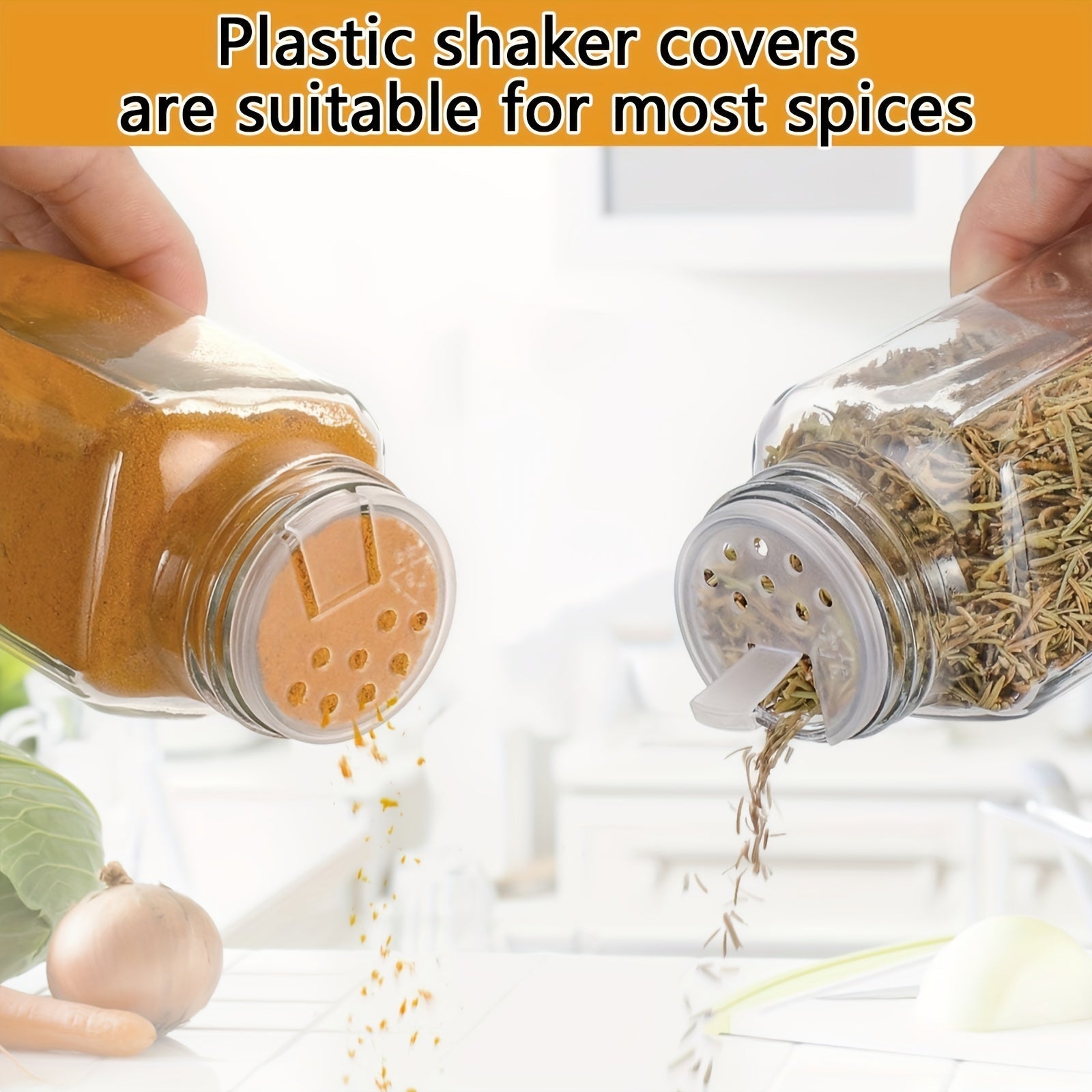 24-Piece Glass Spice Jar Set with Aluminum Lids, Labels, Funnel, and Brush