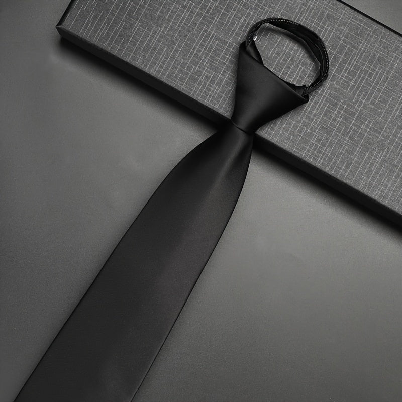 Corbata con cremallera azul marino y burdeos para hombres, ideal para eventos formales y bodas