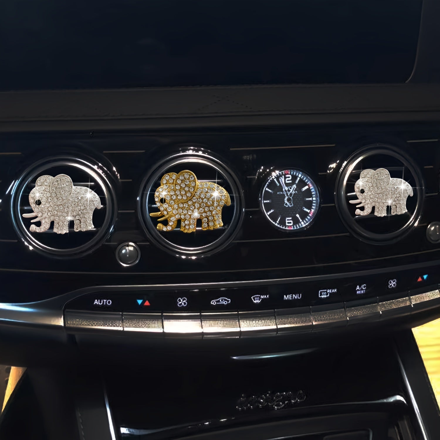 Car Air Vent Perfume Clip 2D Flat Elephant Cartoon Decor Accessory