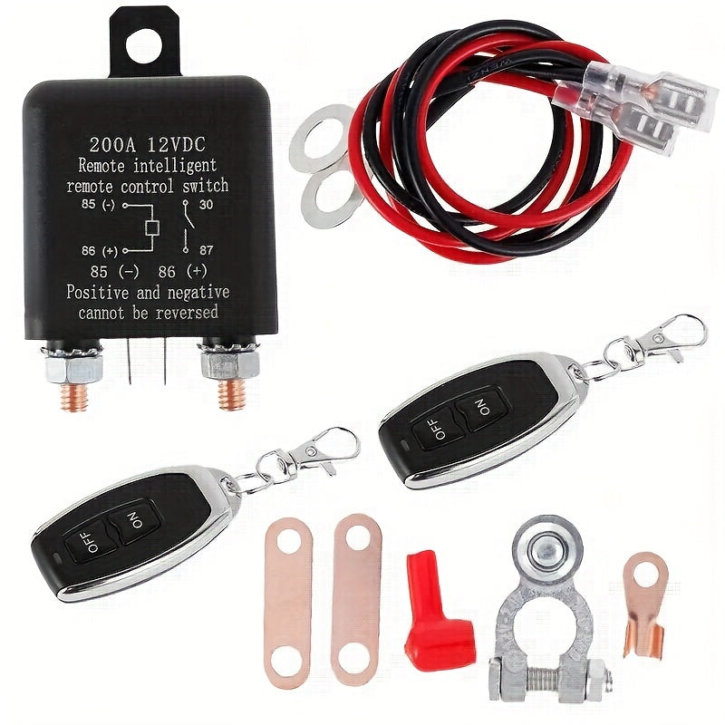 12V Car Battery Disconnect Switch Dual Remote Control Anti-Theft Isolator