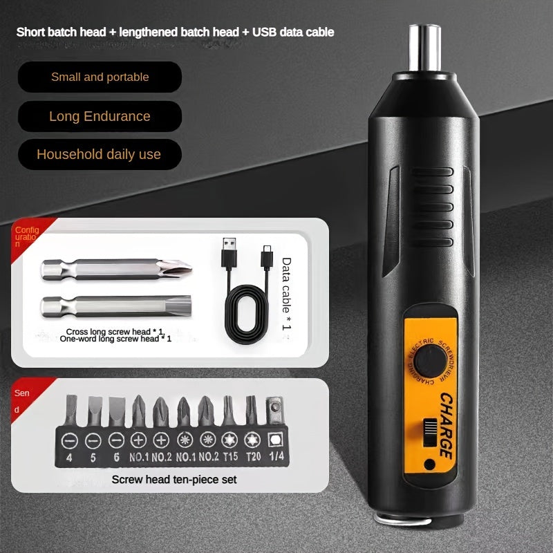 Electric Screwdriver Kit USB Rechargeable 1200mAh Lithium Battery Ergonomic Design