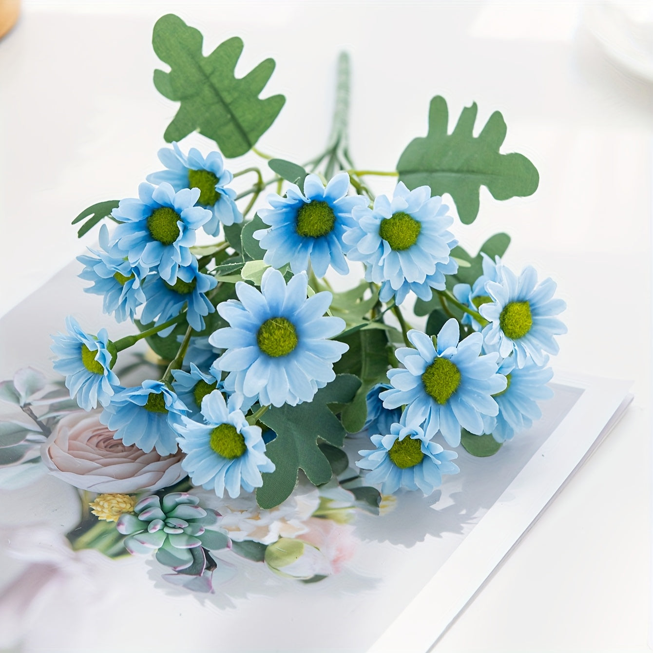 Artificial Plastic Daisy Flowers UV Resistant for Home Decor Tabletop Arrangements Spring Occasions