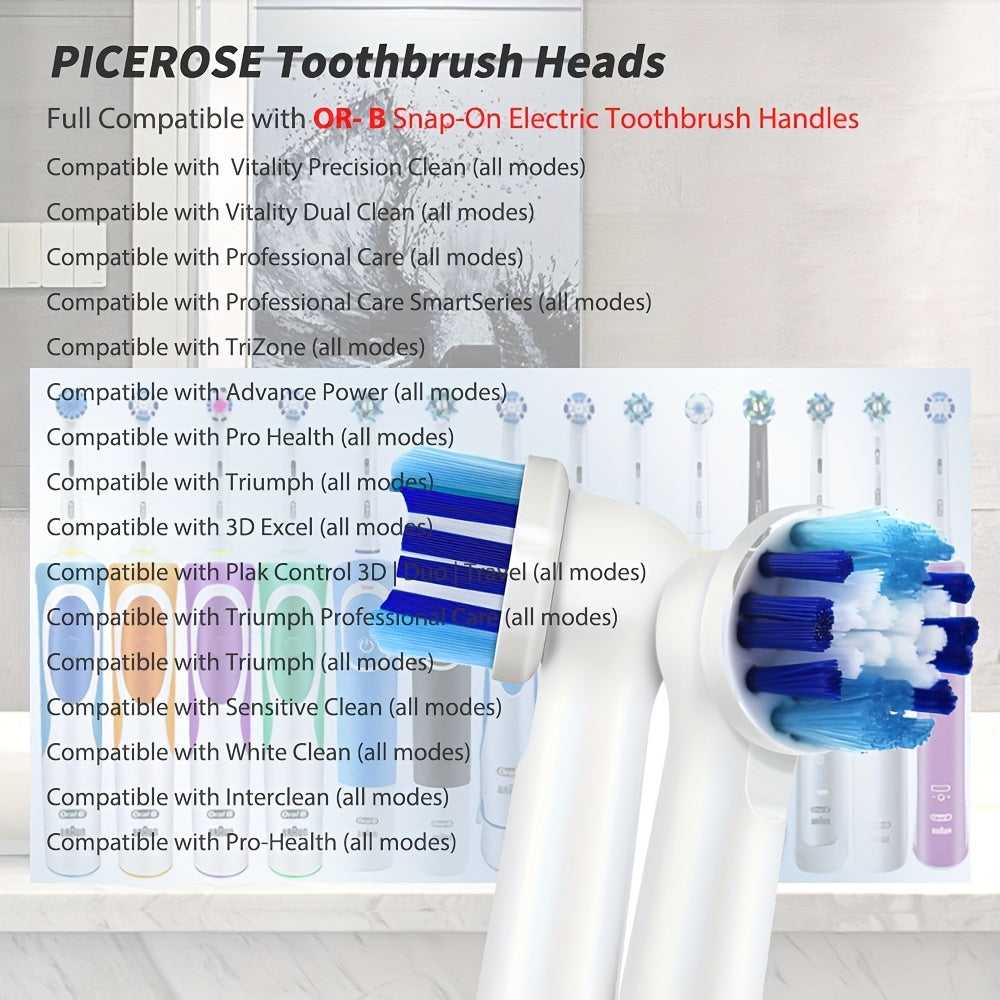 8Pcs Electric Toothbrush Heads Replacement Compatible for Rechargeable Oral Care