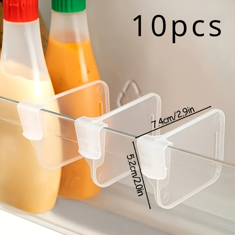 10-Piece Transparent Refrigerator Door Organizer Dividers for Storage and Separation