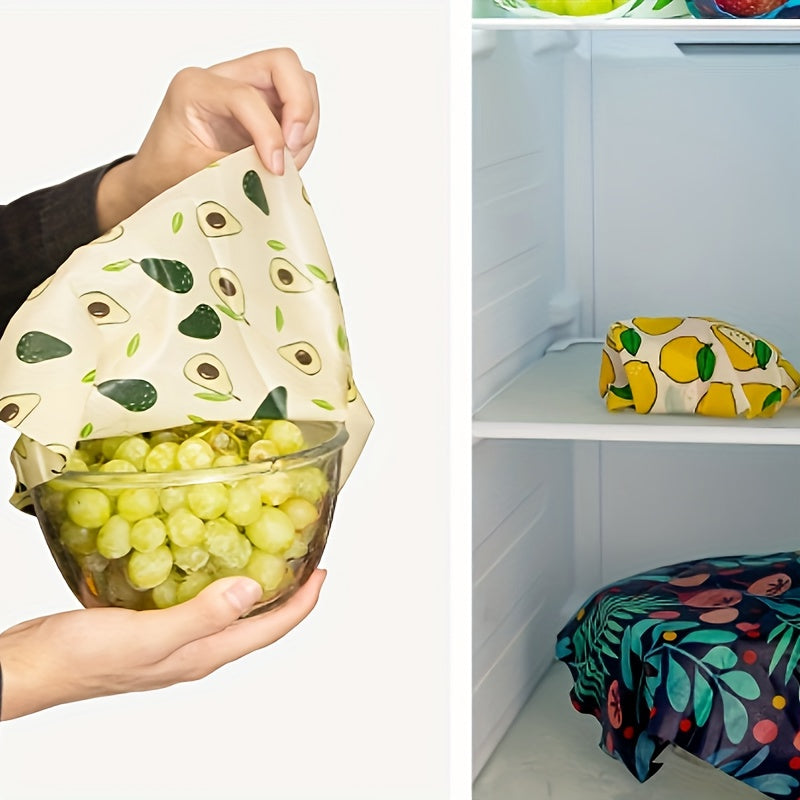 Reusable Beeswax Wraps Set of 3 for Food Storage and Freshness
