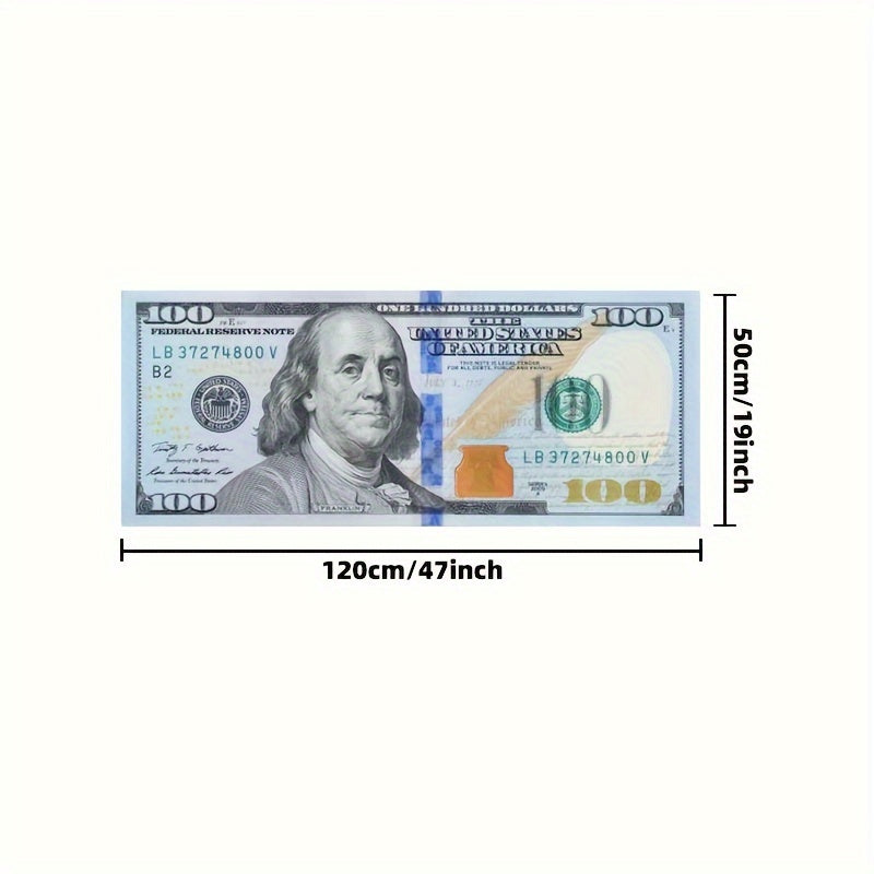 Polyester Area Rug with Dollar Design Non-Slip Thick Velvet Runner for Living Room