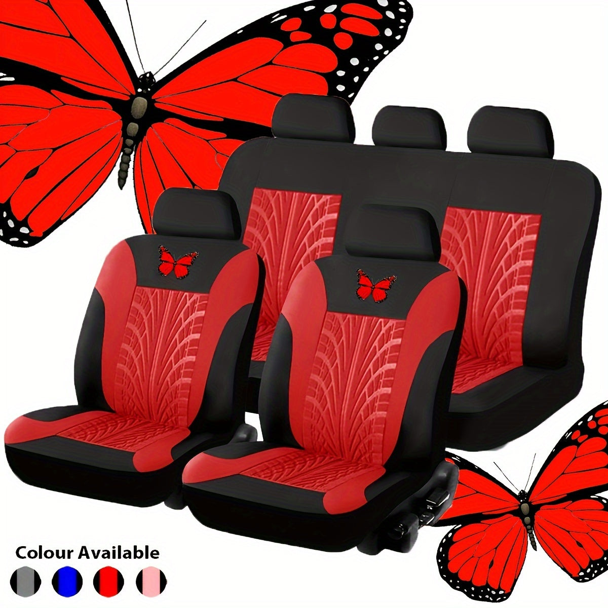 Universal Car Seat Cover 9-Piece Set for 5 Seats Breathable Fabric