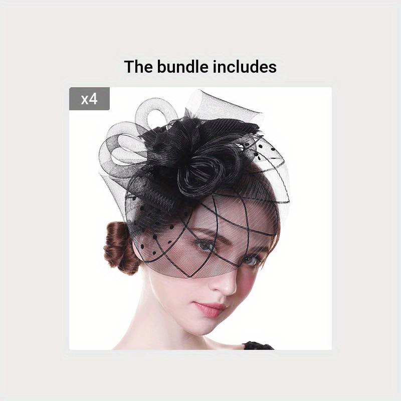 Mesh Flower Fascinator Hat for Women Tea Party Church Headwear