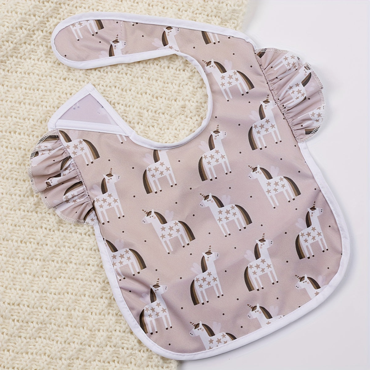 Babero impermeable para niños, de tela reciclada, ajustable, con gran bolsillo, multicolor