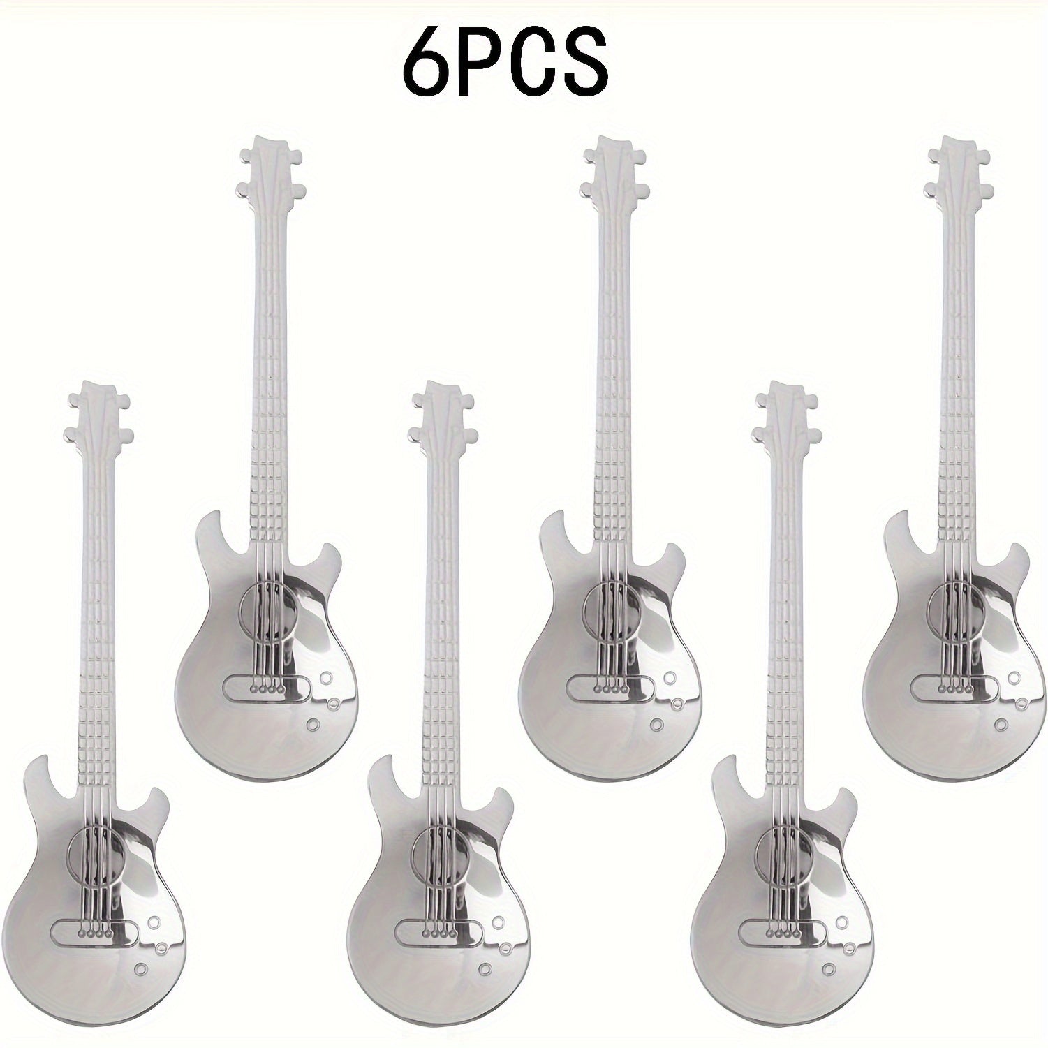 2, 4 yoki 6 dona rostlangan po'latdan yasalgan gitar qoshiqchalari, shirinliklar va sovg'alar uchun