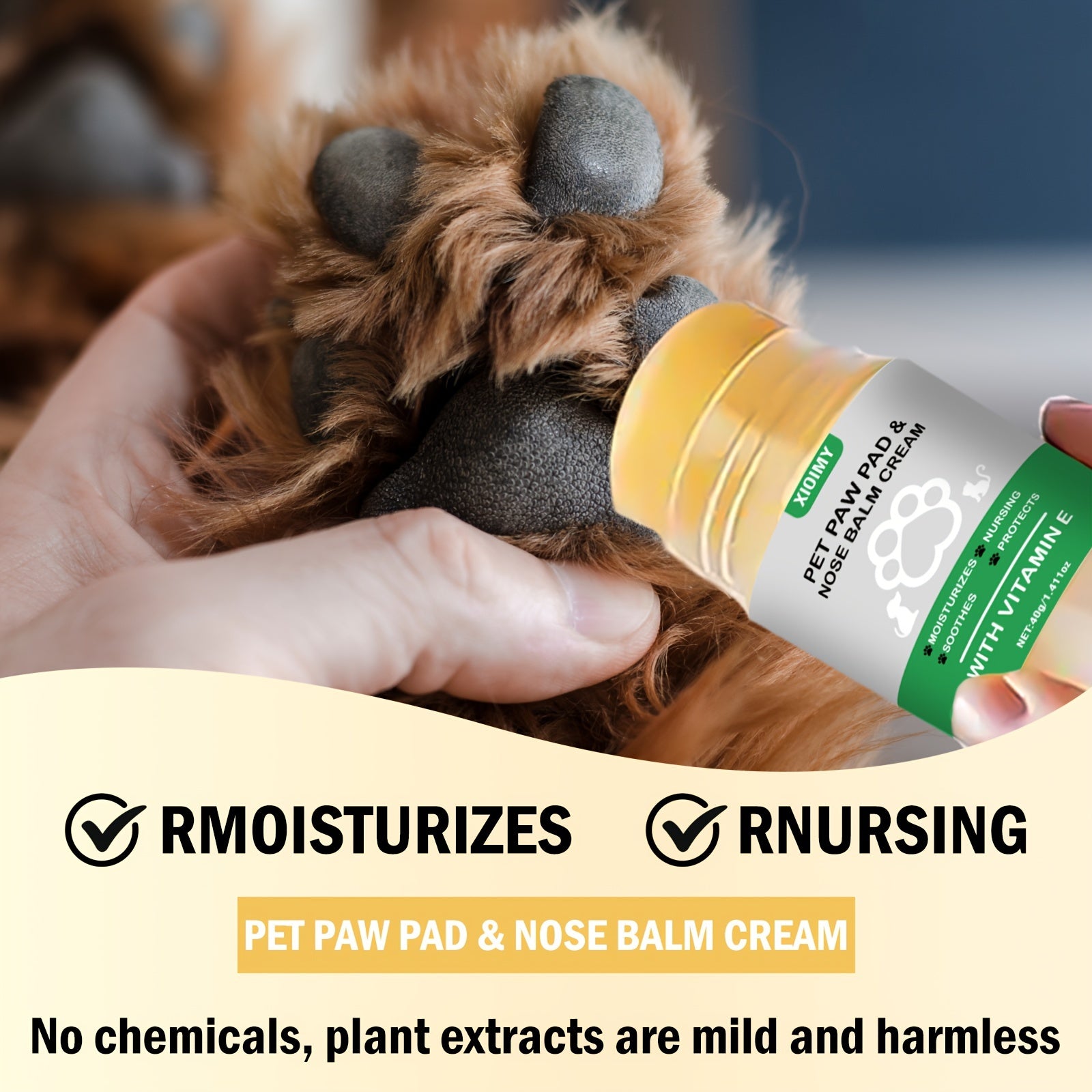 Pet Paw and Nose Balm Stick 1.4oz Hydrating Moisturizer for Cats and Dogs