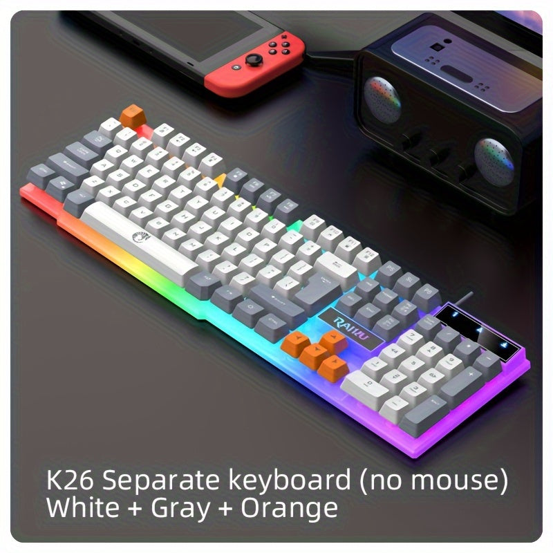 Set de teclado y ratón para juegos con iluminación RGB y diseño ergonómico